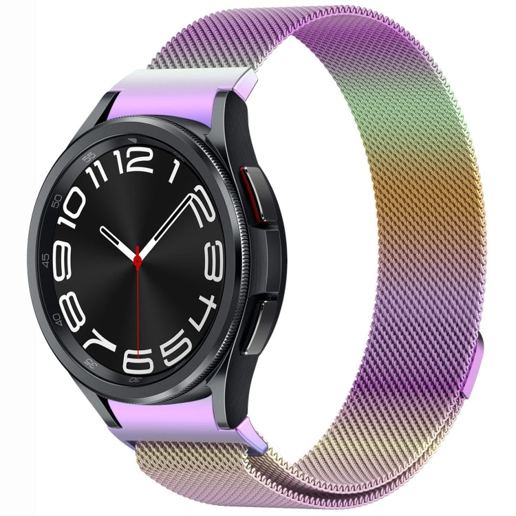 按鈕式米蘭磁性金屬錶帶，適用於 Samsung Galaxy Watch 6 Classic，適用於 Samsung Galaxy Watch5 / 5 Pro，適用於 Samsung Galaxy Watch4 / 4 Classic 46mm，適用於 Samsung Galaxy Watch3 41mm