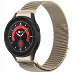 按鈕式米蘭磁性金屬錶帶，適用於 Samsung Galaxy Watch 6 Classic，適用於 Samsung Galaxy Watch5 / 5 Pro，適用於 Samsung Galaxy Watch4 / 4 Classic 46mm，適用於 Samsung Galaxy Watch3 41mm