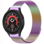 按鈕式米蘭磁性金屬錶帶，適用於 Samsung Galaxy Watch 6 Classic，適用於 Samsung Galaxy Watch5 / 5 Pro，適用於 Samsung Galaxy Watch4 / 4 Classic 46mm，適用於 Samsung Galaxy Watch3 41mm