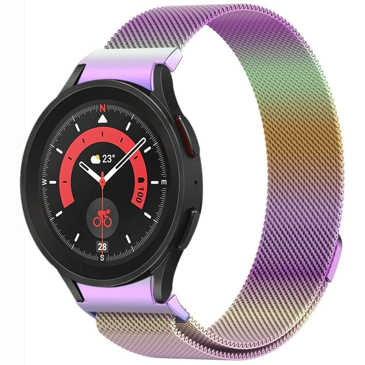 按鈕式米蘭磁性金屬錶帶，適用於 Samsung Galaxy Watch 6 Classic，適用於 Samsung Galaxy Watch5 / 5 Pro，適用於 Samsung Galaxy Watch4 / 4 Classic 46mm，適用於 Samsung Galaxy Watch3 41mm
