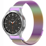 按鈕式米蘭磁性金屬錶帶，適用於 Samsung Galaxy Watch 6 Classic，適用於 Samsung Galaxy Watch5 / 5 Pro，適用於 Samsung Galaxy Watch4 / 4 Classic 46mm，適用於 Samsung Galaxy Watch3 41mm