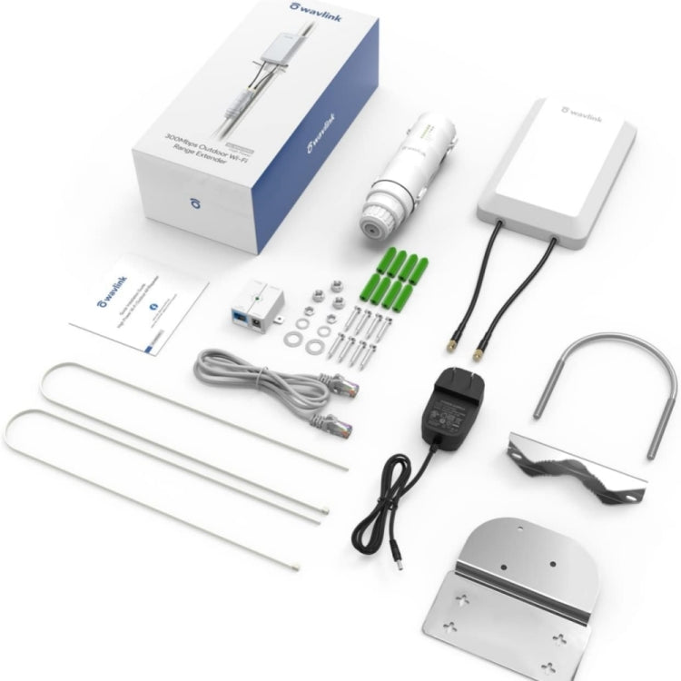 WAVLINK WN570HP2 戶外防風雨 300Mbps WiFi 擴展器 無線 AP 中繼器，美規插頭，歐規插頭