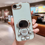 電鍍太空人支架手機殼，適用於iPhone 17e / 16e，適用於iPhone 17 Pro Max，適用於iPhone 17 Pro，適用於iPhone 17，適用於iPhone Air，適用於iPhone 16 Pro Max，適用於iPhone 16 Pro，適用於iPhone 16 Plus