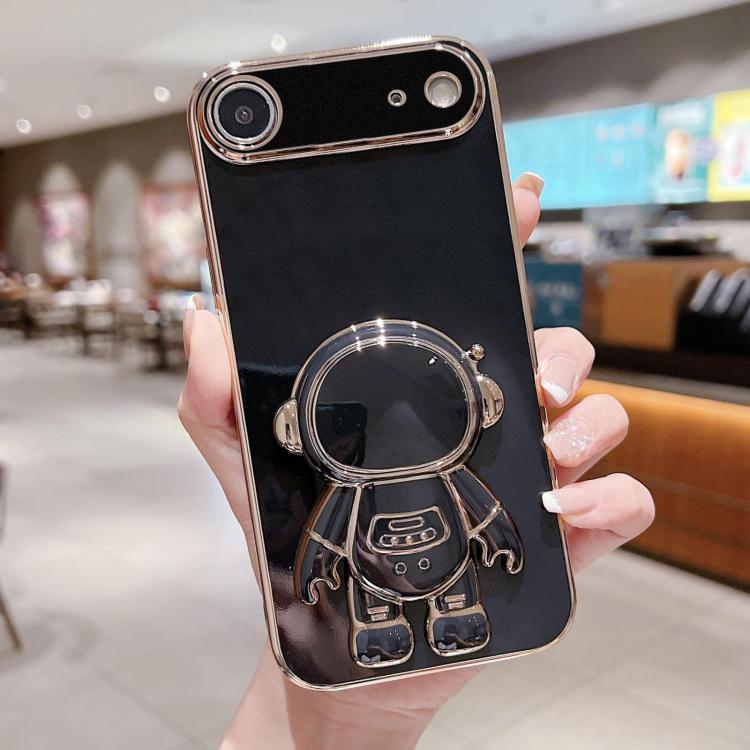 電鍍太空人支架手機殼，適用於iPhone 17e / 16e，適用於iPhone 17 Pro Max，適用於iPhone 17 Pro，適用於iPhone 17，適用於iPhone Air，適用於iPhone 16 Pro Max，適用於iPhone 16 Pro，適用於iPhone 16 Plus