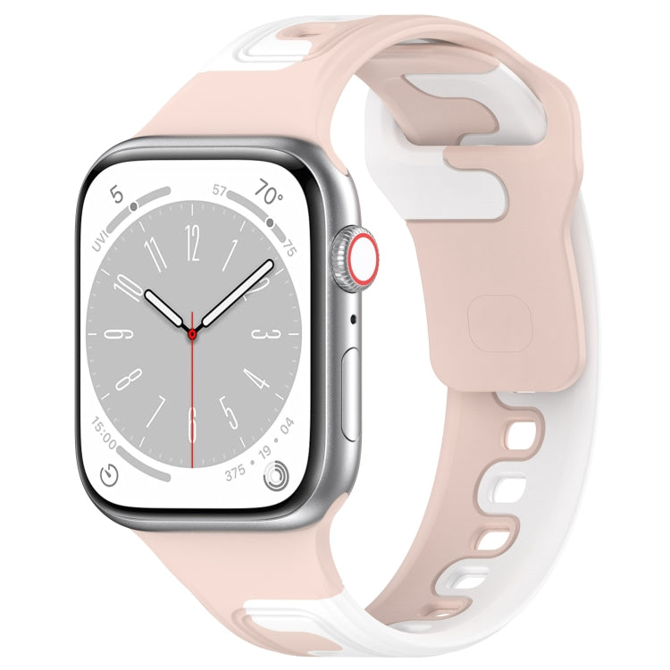 Double Color Silicone Watch Band, For Apple Watch 9 41mm, For Apple Watch Ultra 49mm, For Apple Watch 8 41mm, For Apple Watch 8 45mm