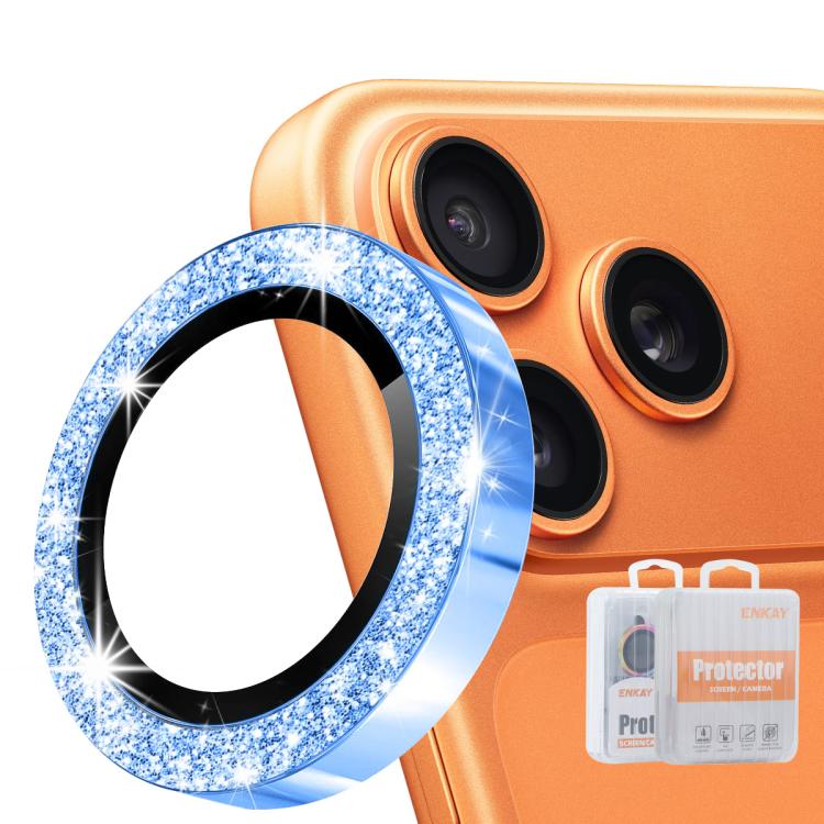 ENKAY Hat-Prince 閃粉後鏡頭鋁合金鋼化玻璃膜，適用於 iPhone 17 Pro / 17 Pro Max、iPhone 17、iPhone Air、iPhone 15 Pro / 15 Pro Max、iPhone 15 / 15 Plus