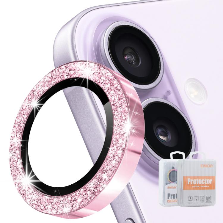 ENKAY Hat-Prince 閃粉後鏡頭鋁合金鋼化玻璃膜，適用於 iPhone 17 Pro / 17 Pro Max、iPhone 17、iPhone Air、iPhone 15 Pro / 15 Pro Max、iPhone 15 / 15 Plus