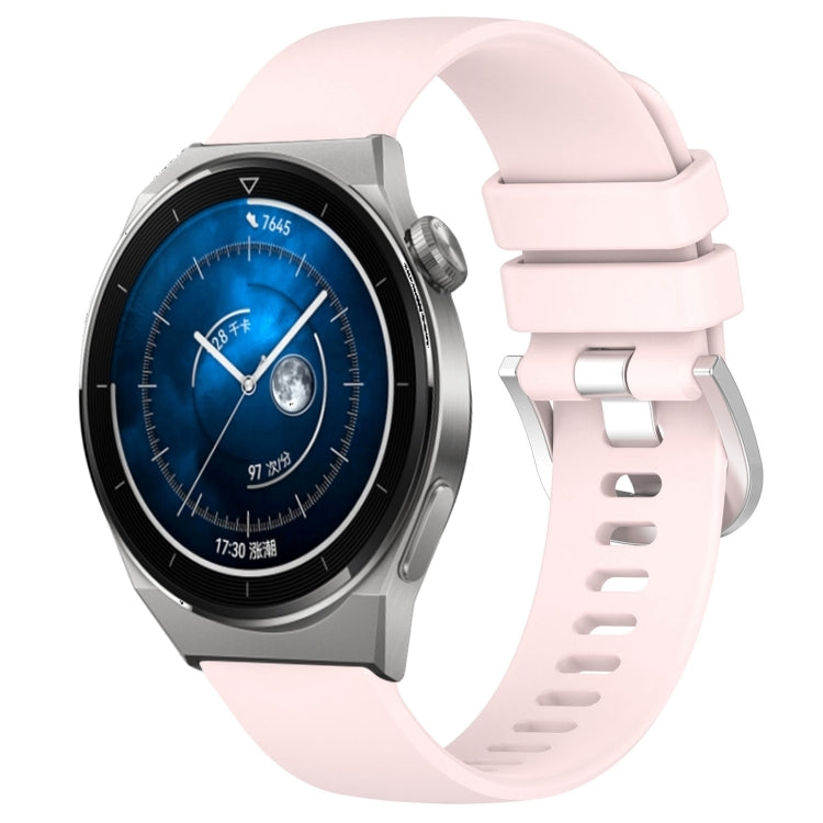 Liquid Glossy Silver Buckle Silicone Watch Band, For Huawei Watch GT3 SE 22mm, For Huawei Watch GT3 Pro 46mm 22mm, For Huawei Watch GT3 Pro 43mm 20mm, For Huawei Watch GT3 46mm 22mm