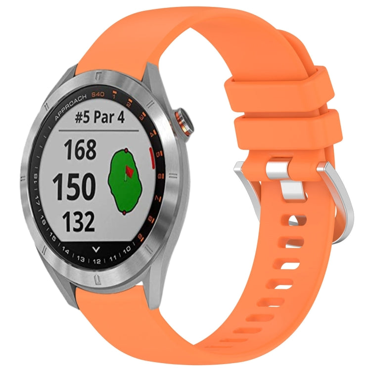 Liquid Glossy Silver Buckle Silicone Watch Band, For Garmin VivoMove Luxe / Garminmove Luxe, For Garmin Forerunner 645 / 645 Music, For Garmin Approach S40, For Garmin Vivomove3 / Garminmove3