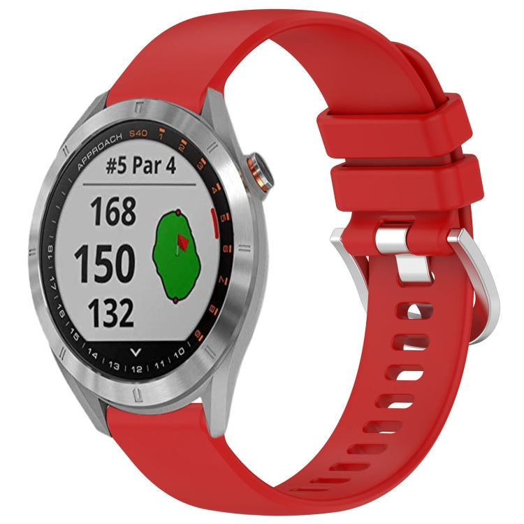 Liquid Glossy Silver Buckle Silicone Watch Band, For Garmin VivoMove Luxe / Garminmove Luxe, For Garmin Forerunner 645 / 645 Music, For Garmin Approach S40, For Garmin Vivomove3 / Garminmove3