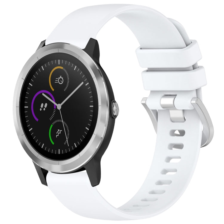 Liquid Glossy Silver Buckle Silicone Watch Band, For Garmin VivoMove Luxe / Garminmove Luxe, For Garmin Forerunner 645 / 645 Music, For Garmin Approach S40, For Garmin Vivomove3 / Garminmove3