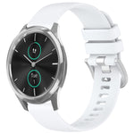 Liquid Glossy Silver Buckle Silicone Watch Band, For Garmin VivoMove Luxe / Garminmove Luxe, For Garmin Forerunner 645 / 645 Music, For Garmin Approach S40, For Garmin Vivomove3 / Garminmove3
