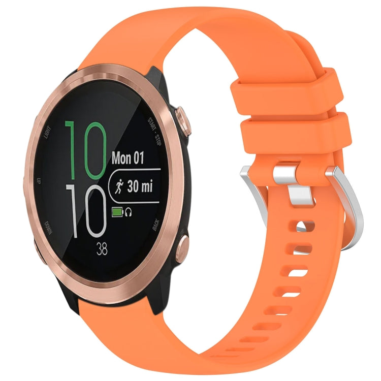 Liquid Glossy Silver Buckle Silicone Watch Band, For Garmin VivoMove Luxe / Garminmove Luxe, For Garmin Forerunner 645 / 645 Music, For Garmin Approach S40, For Garmin Vivomove3 / Garminmove3