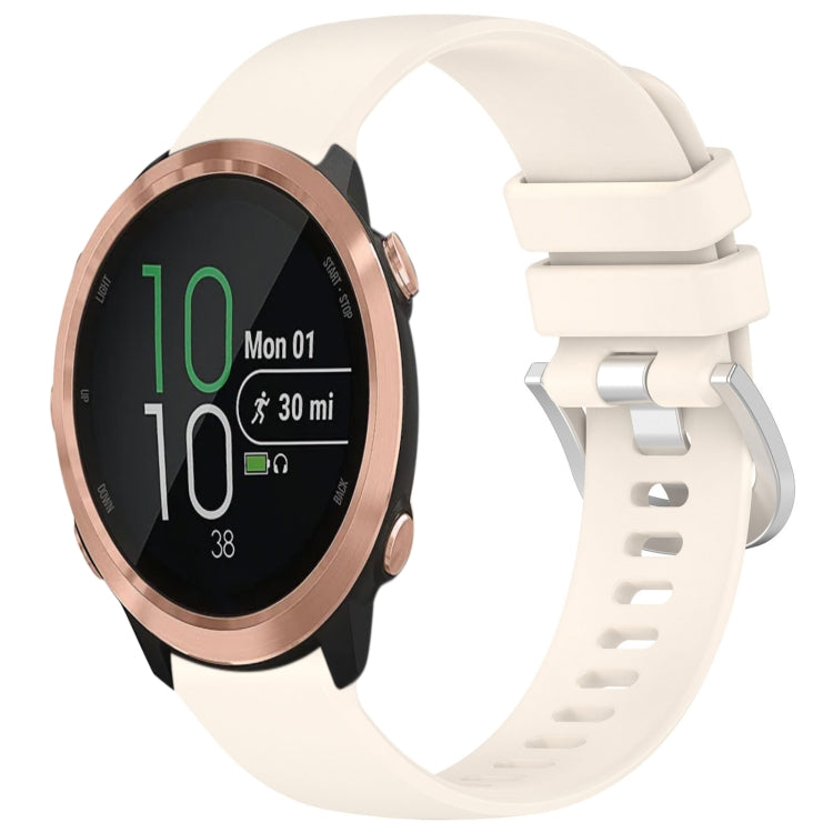 Liquid Glossy Silver Buckle Silicone Watch Band, For Garmin VivoMove Luxe / Garminmove Luxe, For Garmin Forerunner 645 / 645 Music, For Garmin Approach S40, For Garmin Vivomove3 / Garminmove3