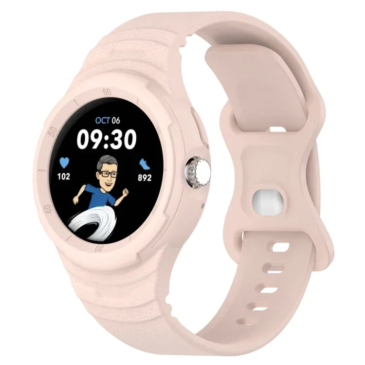 皮革紋理矽膠一體成型錶帶，適用 Google Pixel Watch 2