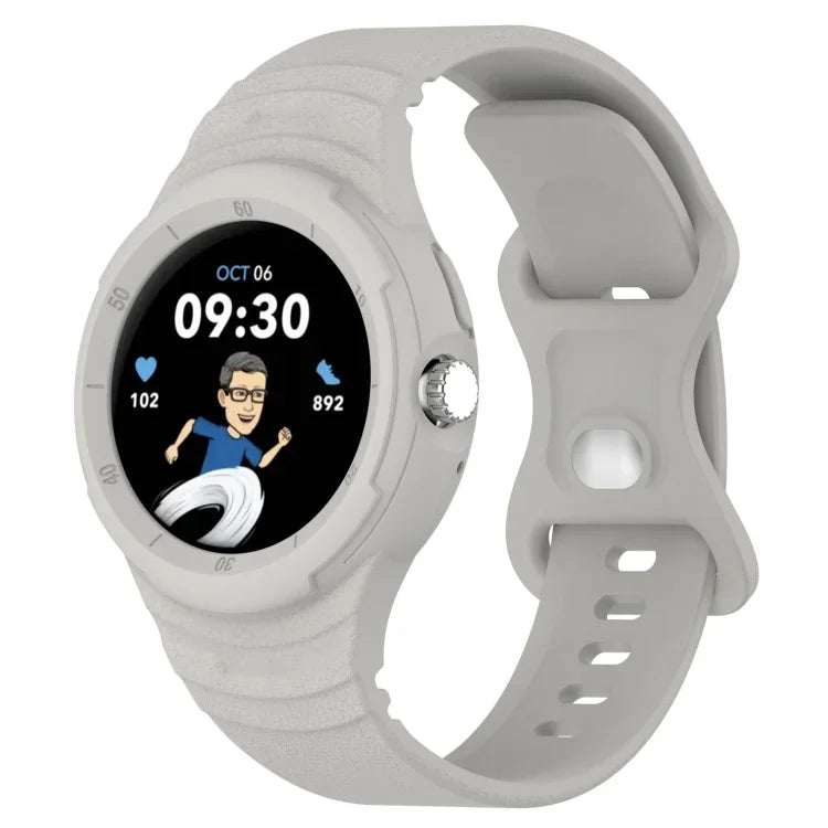 皮革紋理矽膠一體成型錶帶，適用 Google Pixel Watch 2