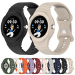 皮革紋理矽膠一體成型錶帶，適用 Google Pixel Watch 2