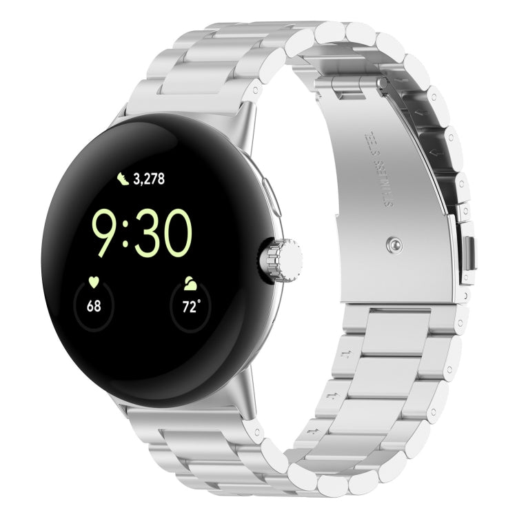 三珠不鏽鋼金屬錶帶，適用於 Google Pixel Watch 4 / 3 / 2 / 1 41mm