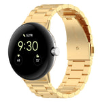 三珠不鏽鋼金屬錶帶，適用於 Google Pixel Watch 4 / 3 / 2 / 1 41mm