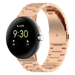 三珠不鏽鋼金屬錶帶，適用於 Google Pixel Watch 4 / 3 / 2 / 1 41mm