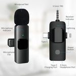 適用於iPhone / Android的無線領夾麥克風，2合1，3合1