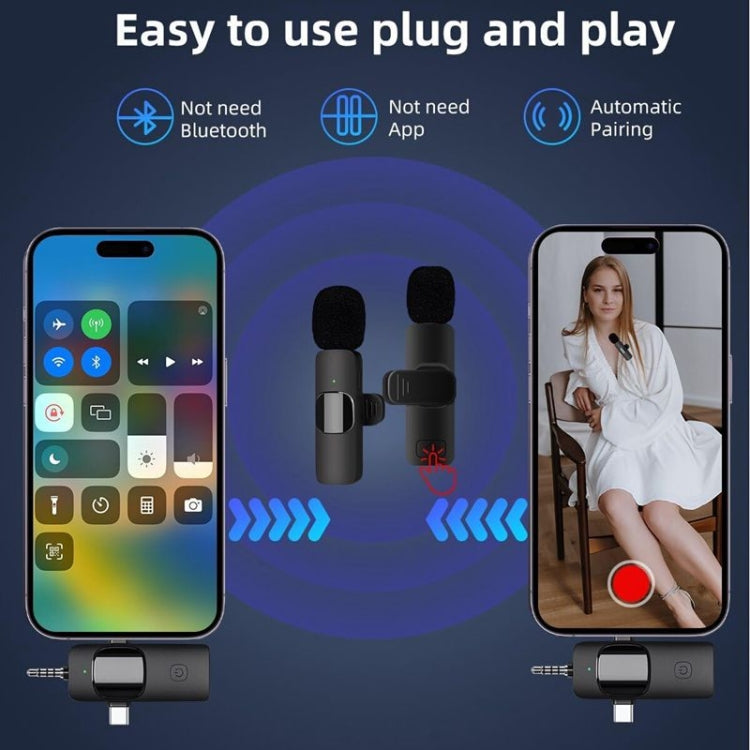 適用於iPhone / Android的無線領夾麥克風，2合1，3合1