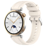 Official Steps Style Silver Buckle Silicone Watch Band, For Huawei Watch GT4 46mm, For Huawei Watch GT4 41mm