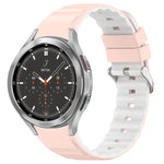 雙色橫條矽膠錶帶，適用於 Samsung Galaxy Watch 4，Samsung Galaxy Watch 4 Classic 46mm，Samsung Galaxy Watch 3 41mm