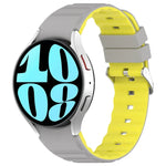 雙色橫條矽膠錶帶，適用於 Samsung Galaxy Watch 4，Samsung Galaxy Watch 4 Classic 46mm，Samsung Galaxy Watch 3 41mm