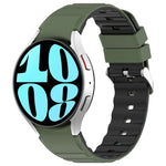 雙色橫條矽膠錶帶，適用於 Samsung Galaxy Watch 4，Samsung Galaxy Watch 4 Classic 46mm，Samsung Galaxy Watch 3 41mm