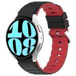 雙色橫條矽膠錶帶，適用於 Samsung Galaxy Watch 4，Samsung Galaxy Watch 4 Classic 46mm，Samsung Galaxy Watch 3 41mm
