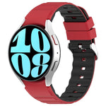 雙色橫條矽膠錶帶，適用於 Samsung Galaxy Watch 4，Samsung Galaxy Watch 4 Classic 46mm，Samsung Galaxy Watch 3 41mm