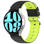 雙色橫條矽膠錶帶，適用於 Samsung Galaxy Watch 4，Samsung Galaxy Watch 4 Classic 46mm，Samsung Galaxy Watch 3 41mm