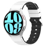 雙色橫條矽膠錶帶，適用於 Samsung Galaxy Watch 4，Samsung Galaxy Watch 4 Classic 46mm，Samsung Galaxy Watch 3 41mm
