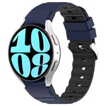 雙色橫條矽膠錶帶，適用於 Samsung Galaxy Watch 4，Samsung Galaxy Watch 4 Classic 46mm，Samsung Galaxy Watch 3 41mm