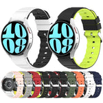 雙色橫條矽膠錶帶，適用於 Samsung Galaxy Watch 4，Samsung Galaxy Watch 4 Classic 46mm，Samsung Galaxy Watch 3 41mm