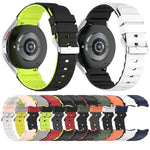 雙色橫條矽膠錶帶，適用於 Samsung Galaxy Watch 4，Samsung Galaxy Watch 4 Classic 46mm，Samsung Galaxy Watch 3 41mm