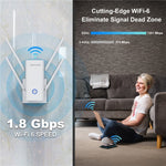 WAVLINK WN583AX1 乙太網端口 AX1800 WiFi6 1.8Gbps 雙頻 WiFi 增強器無線路由器，歐規插頭