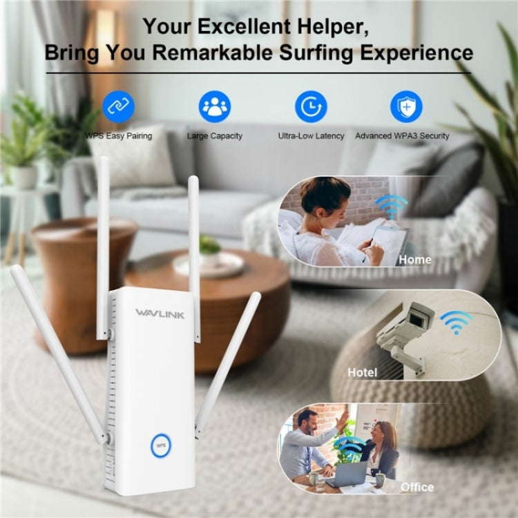 WAVLINK WN583AX1 乙太網端口 AX1800 WiFi6 1.8Gbps 雙頻 WiFi 增強器無線路由器，歐規插頭
