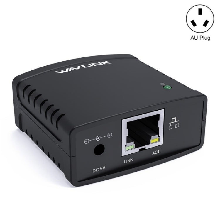 WAVLINK NU72P11 100Mbps 網路印表機伺服器 USB 2.0 網路印表機電源適配器，美規插頭，英規插頭，歐規插頭，澳規插頭