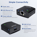 WAVLINK NU72P11 100Mbps 網路印表機伺服器 USB 2.0 網路印表機電源適配器，美規插頭，英規插頭，歐規插頭，澳規插頭