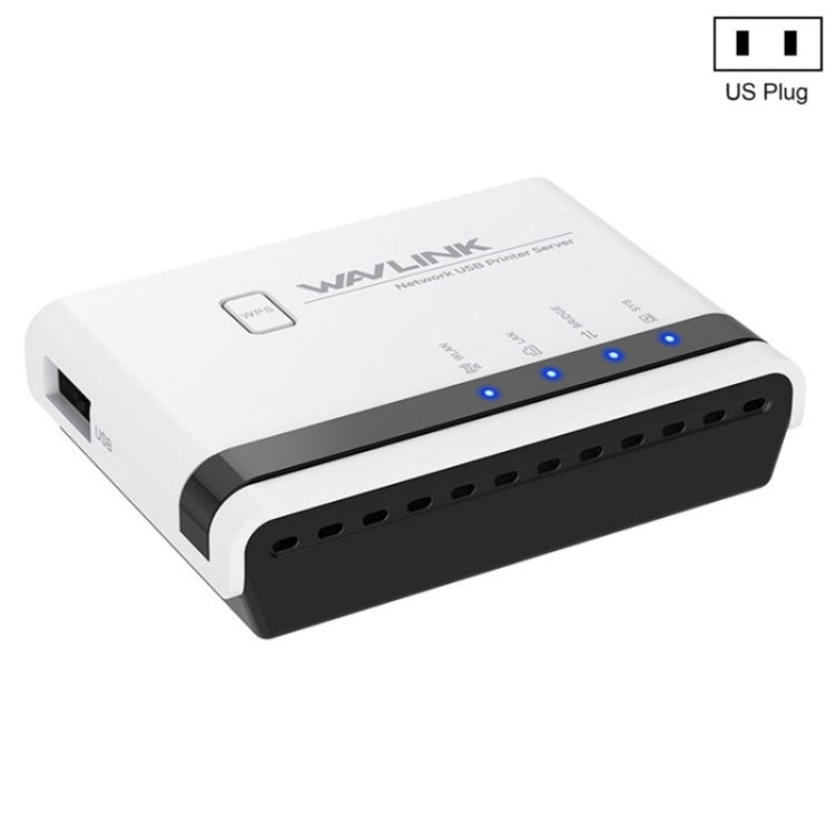WAVLINK NU516U1 USB2.0 無線印表機伺服器，具 10 / 100Mbps LAN / WiFi 橋接功能，美規插頭，英規插頭，歐規插頭，澳規插頭