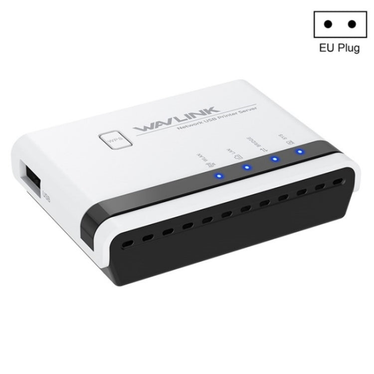 WAVLINK NU516U1 USB2.0 無線印表機伺服器，具 10 / 100Mbps LAN / WiFi 橋接功能，美規插頭，英規插頭，歐規插頭，澳規插頭