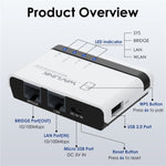WAVLINK NU516U1 USB2.0 無線印表機伺服器，具 10 / 100Mbps LAN / WiFi 橋接功能，美規插頭，英規插頭，歐規插頭，澳規插頭