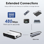WAVLINK NU516U1 USB2.0 無線印表機伺服器，具 10 / 100Mbps LAN / WiFi 橋接功能，美規插頭，英規插頭，歐規插頭，澳規插頭