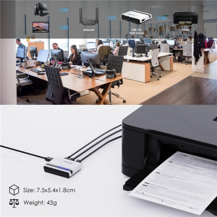 WAVLINK NU516U1 USB2.0 無線印表機伺服器，具 10 / 100Mbps LAN / WiFi 橋接功能，美規插頭，英規插頭，歐規插頭，澳規插頭