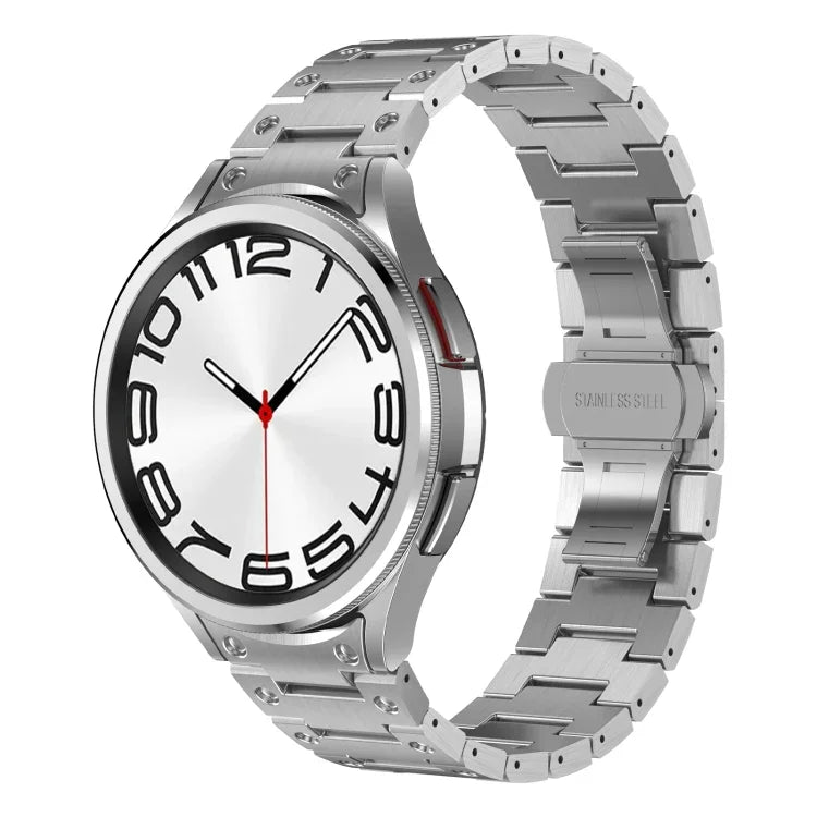 雙圈曲面連接不鏽鋼錶帶，適用於 Samsung Galaxy Watch6 Classic 43 / 47mm，Samsung Galaxy Watch 6 40 / 44mm，Samsung Galaxy Watch 5 40 / 44mm，Samsung Galaxy Watch 5 Pro，Samsung Galaxy Watch 4 40 / 44mm