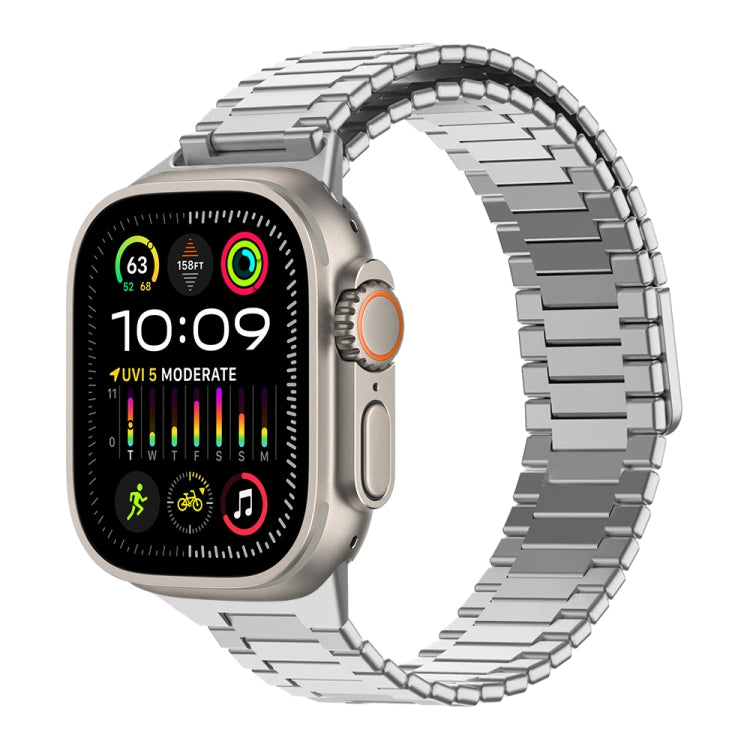 竹紋磁性不鏽鋼金屬錶帶，適用於 Apple Watch SE 2023 44mm，適用於 Apple Watch SE 2023 40mm，適用於 Apple Watch Ultra 2 49mm，適用於 Apple Watch Series 9 45mm，適用於 Apple Watch Series 9 41mm，適用於 Apple Watch Ultra 49mm