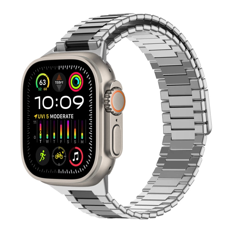 竹紋磁性不鏽鋼金屬錶帶，適用於 Apple Watch SE 2023 44mm，適用於 Apple Watch SE 2023 40mm，適用於 Apple Watch Ultra 2 49mm，適用於 Apple Watch Series 9 45mm，適用於 Apple Watch Series 9 41mm，適用於 Apple Watch Ultra 49mm