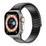 竹紋磁性不鏽鋼金屬錶帶，適用於 Apple Watch SE 2023 44mm，適用於 Apple Watch SE 2023 40mm，適用於 Apple Watch Ultra 2 49mm，適用於 Apple Watch Series 9 45mm，適用於 Apple Watch Series 9 41mm，適用於 Apple Watch Ultra 49mm